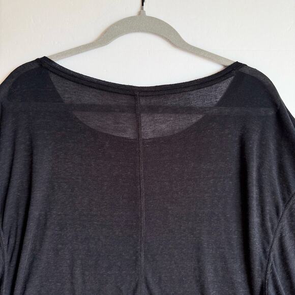 Free People We The Free Lightweight Gauzy Shirt Witchy Goth Raw Hem Extra Small - Picture 4 of 15
